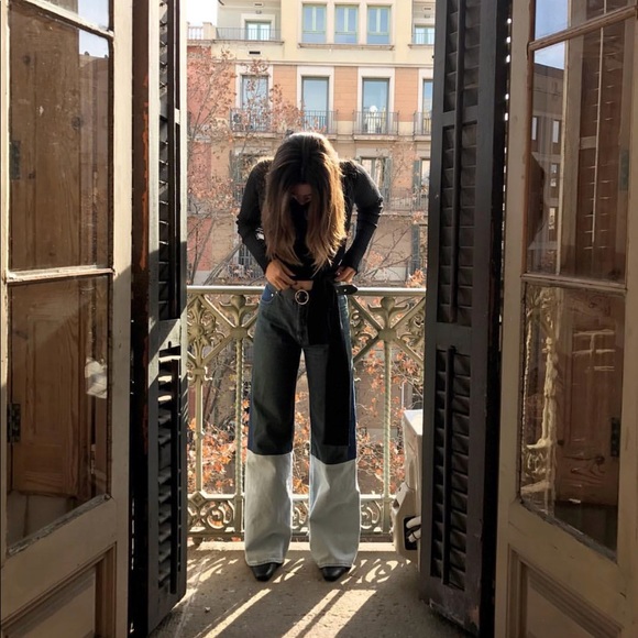 Maison Martin Margiela MM6 Color Block Denim Jeans - Picture 2 of 4